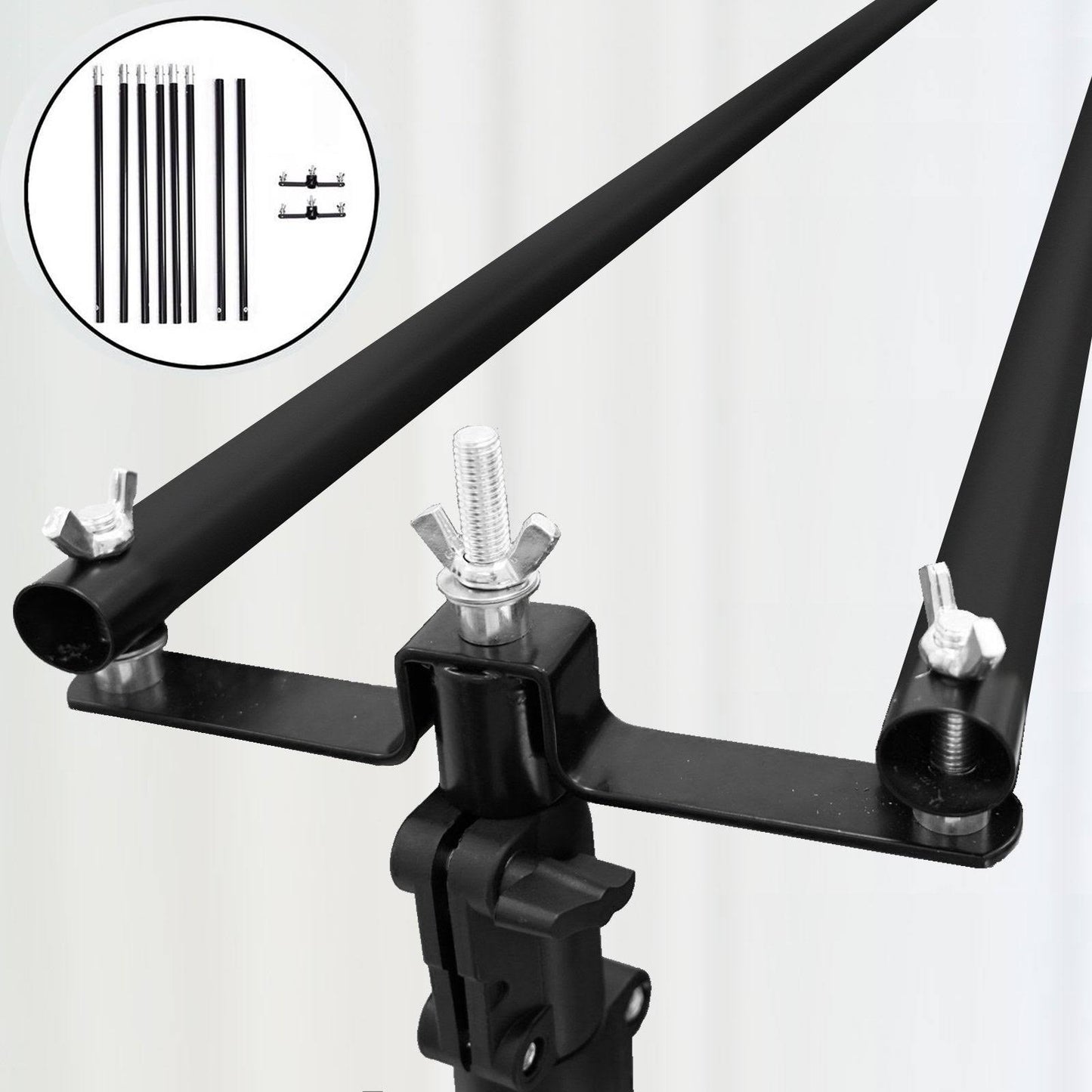 10ft Diy Adjustable Triple Crossbar Kit And Mounting Brackets For Backdrop Stands - 3 | By Tableclothsfactory