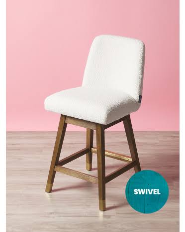 31 In. Boucle Swivel Counter Stool