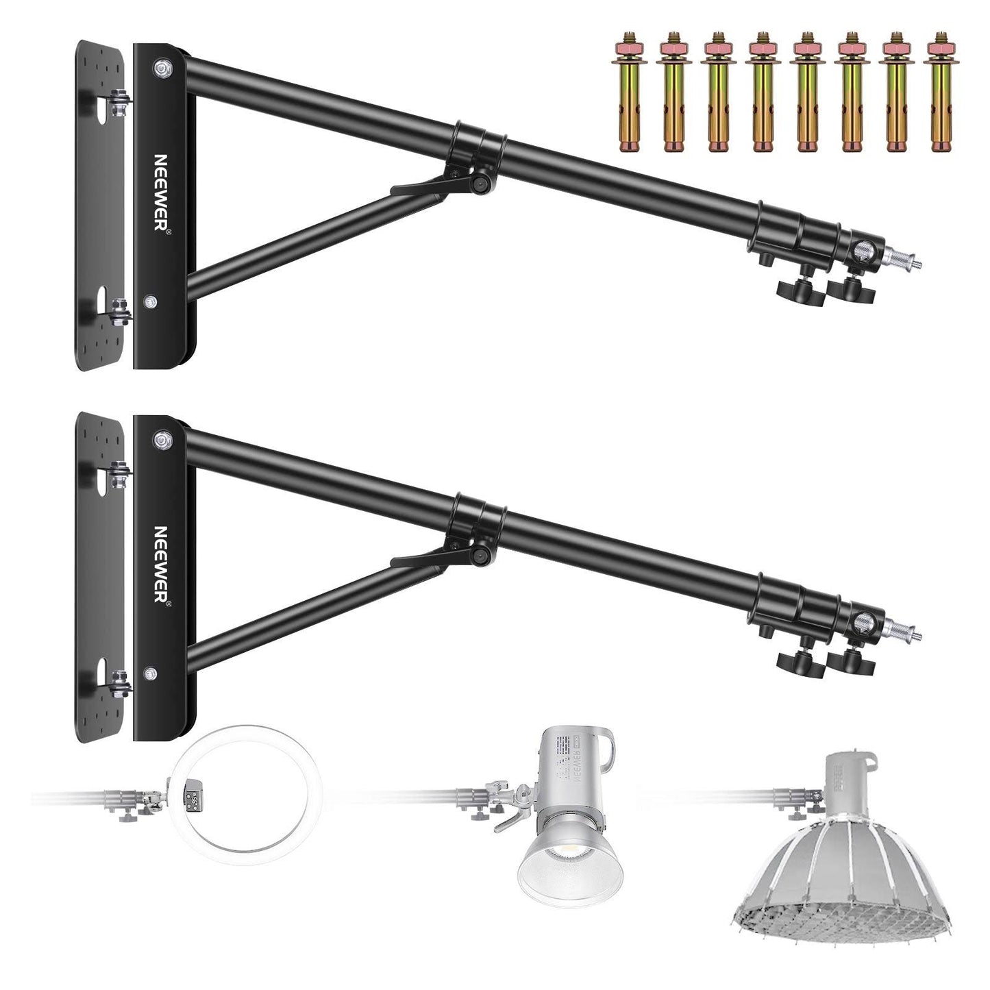 2 Pack Triangle Wall Mounting Boom Arm - Neewer