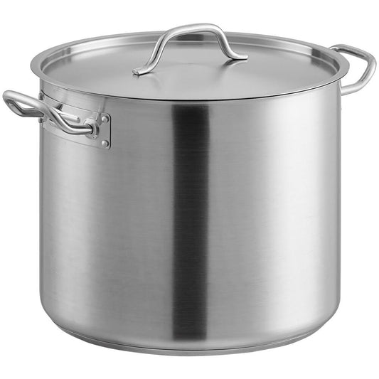 32 Qt. Heavy-Duty Stainless Steel Aluminum-Clad Stock Pot With Cover