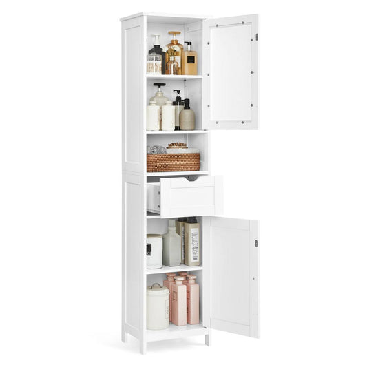 ® Freestanding Linen Cabinet Tall Bathroom Cabinet With A Drawer