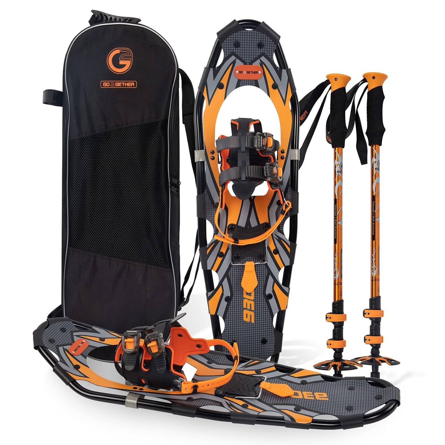 21/25/30/36 Inches Light Weight Snowshoes With Toe Box, Eva Padded Ratchet Binding, Heel Lift, Flexible Pivot Bar, Durable Back Strap, Trekking