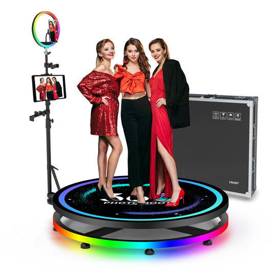 360 Photo Booth Machine For Parties 26.8inch Pro With App Control, Rgb Ring Light, Remote Control, Customizable Logo, 360 Photo Booth Machine