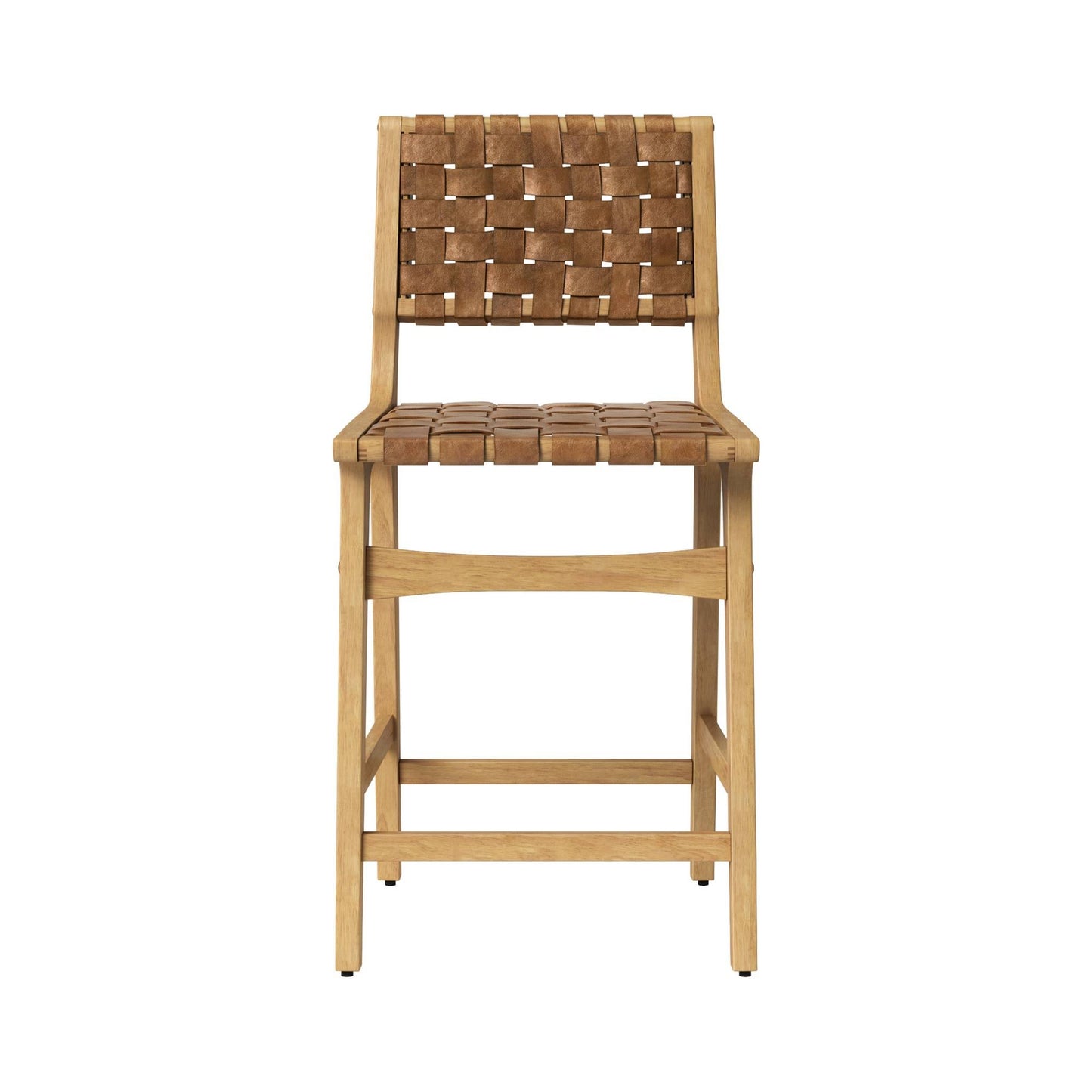 Woven Counter Height Barstool Brown/Natural Wood - Opalhouse