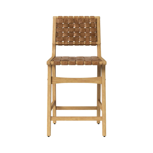 Woven Counter Height Barstool Brown/Natural Wood - Opalhouse