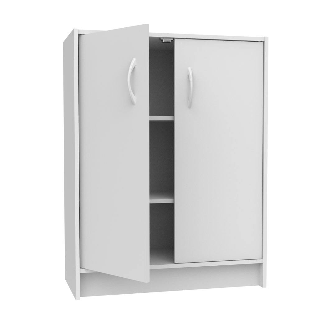 2 Door Accent Cabinet  Color: White, Hardware Finish: White