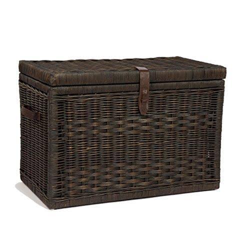 Wicker Storage Trunk, Large, Antique Walnut Brown