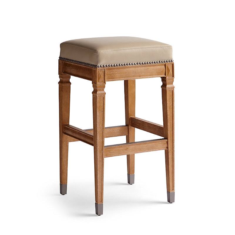 Wexford Square Backless Bar & Counter Stool Creme Linen