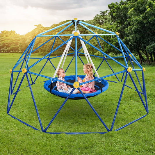 10ft Geometric Dome Climber Play Center With Rust & Uv Resistant, Supporting 1000lbs, Kids Jungle Gym Playground Indoor/Outdoor With Much