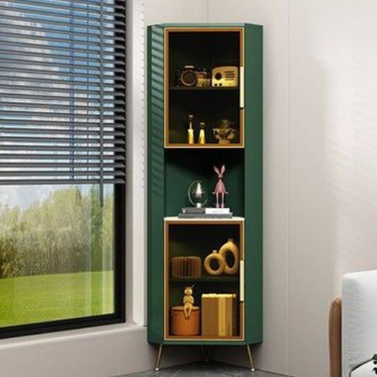 15.74 Wide Wood Corner Accent Cabinet With 2 Door Contemporary Side Cabinet - Green 16l X 16w X 69h