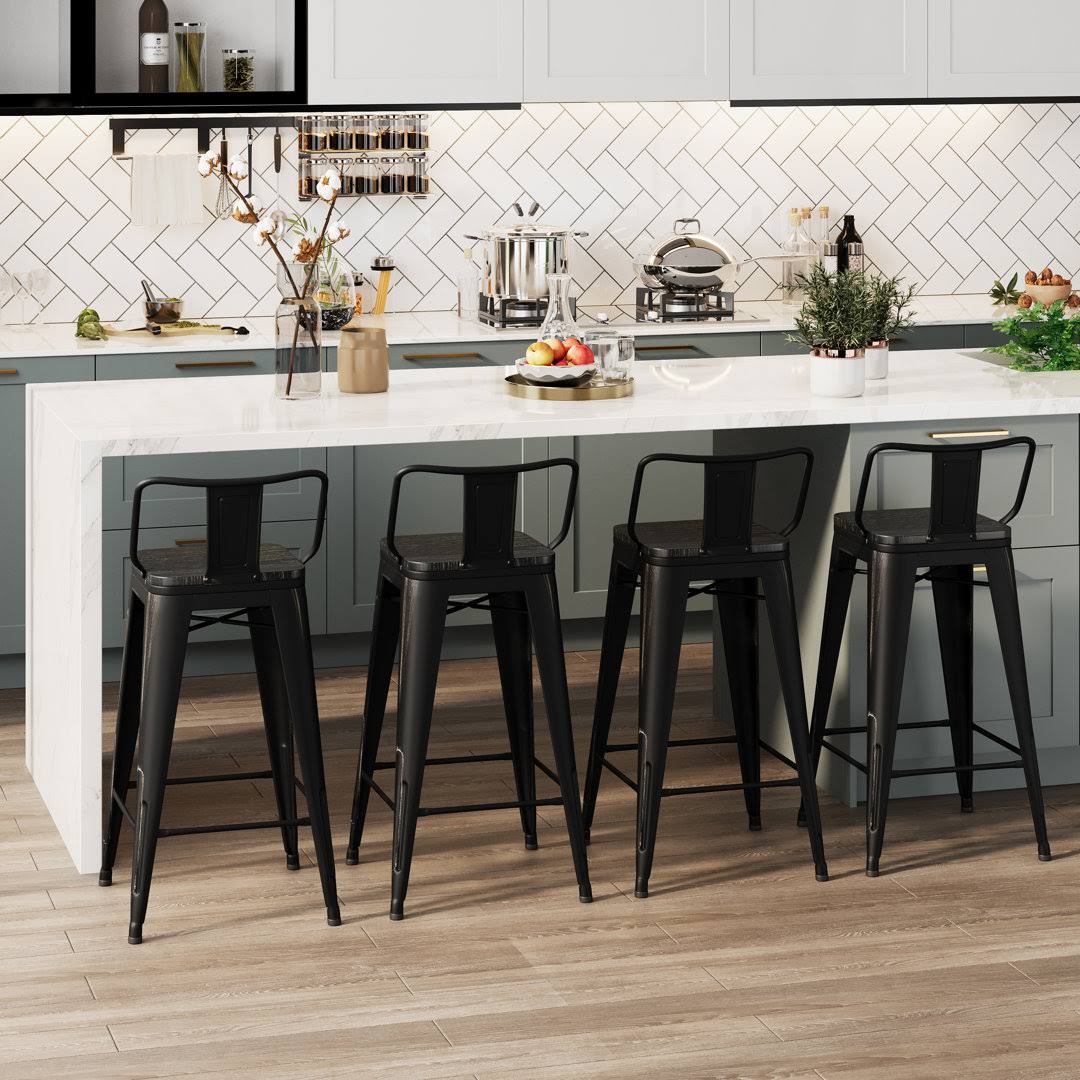 Swivel Solid Wood 24 Counter Stool