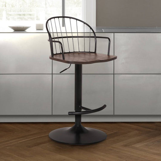 Virgilina Swivel Manufactured Wood Adjustable Bar Stool