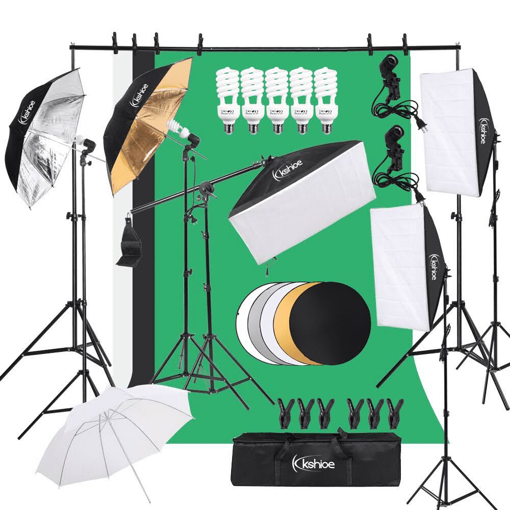 30pcs Photo Studio Photography Lighting Kit Umbrella Softbox Backdrop Stand Set