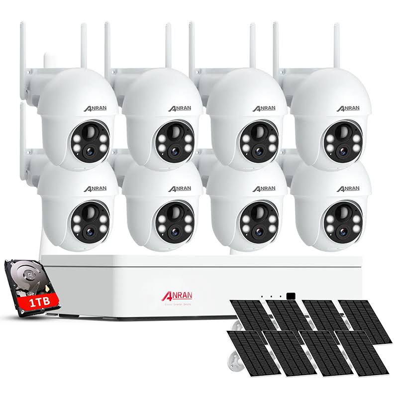 2k 4mp Solar Battery Wireless Security Camera System Ptz 360° Outdoor Wifi Audio Camera