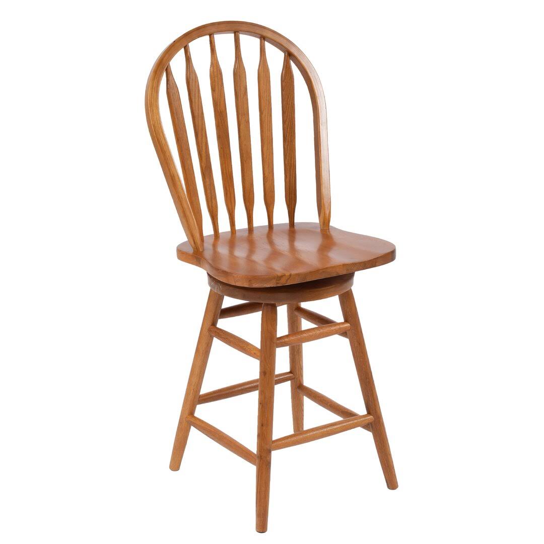 Swivel Solid Wood Bar Stool  Seat Height