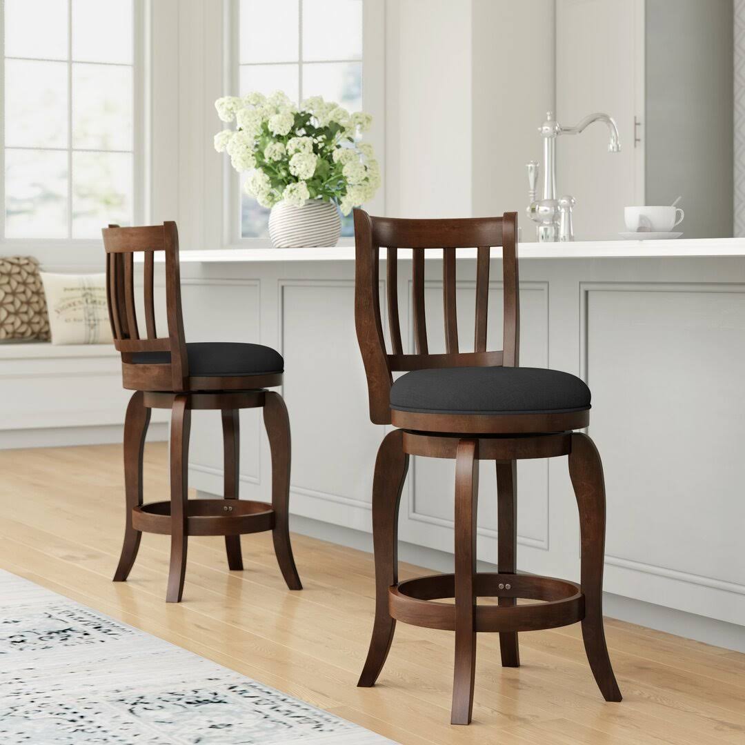 Swivel Bar & Counter Stool  Seat Color: Dark Gray, Seat Height: Counter Stool (24 Seat Height)