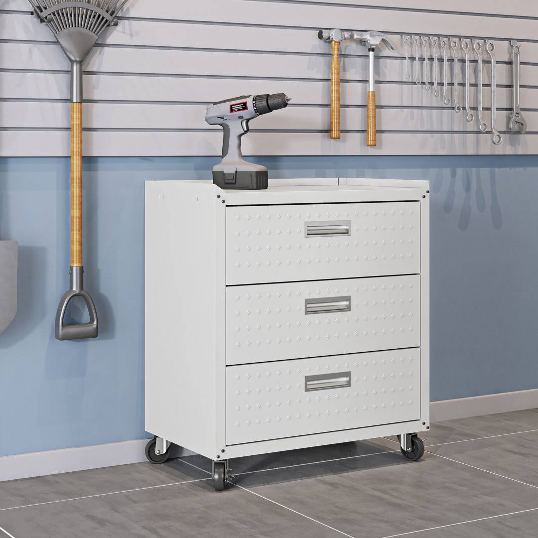 30.3 W 3 Drawer Garage Mobile Storage Cabinet Dotted Line