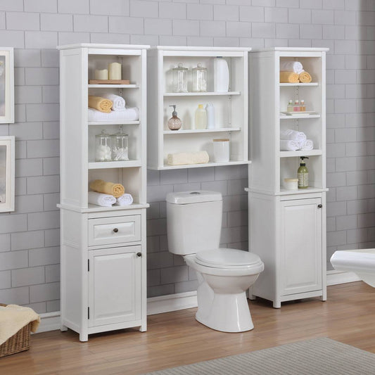 17w 65h Bathroom Storage Tower With Open Shelves And Cabinet The Twillery Co