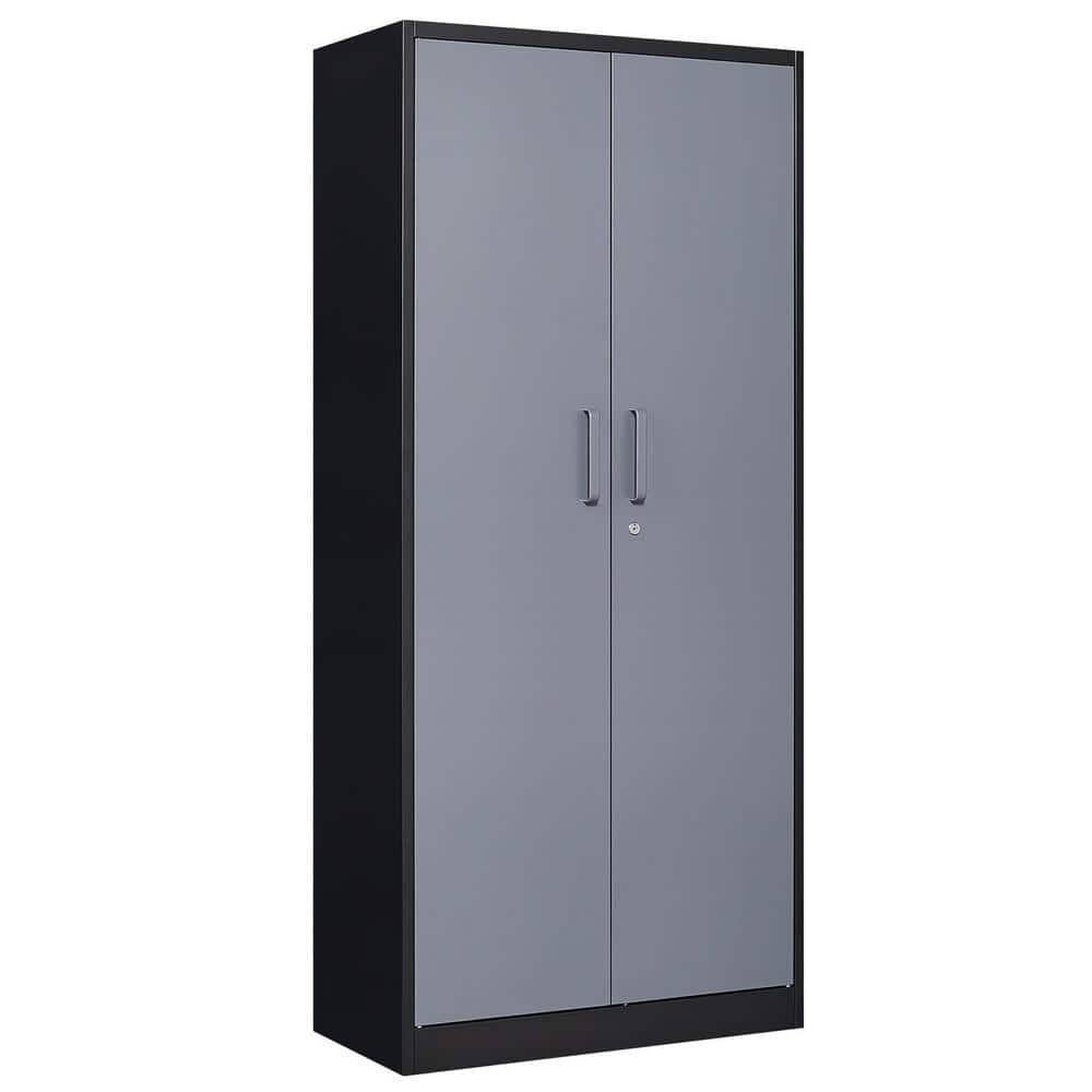 31.5 In. W X 70.87 In. H X 15.7 In. D Adjustable 4 Shelves Steel Garage Freestanding Cabinet With 2 Doors