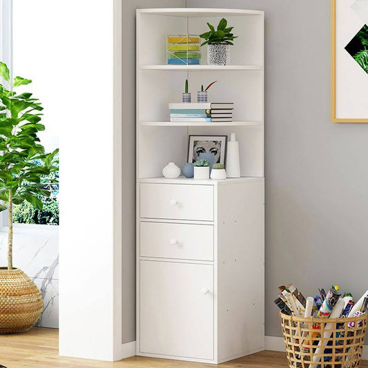 White Water Resistant Cabinet With Drawers Corner Cabinet - 11.8l X 11.8w X 53.1h 2