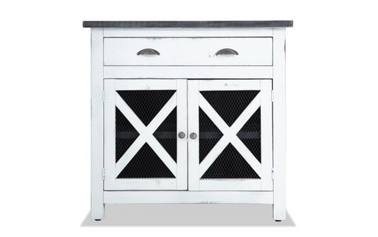 36 Cabinet In White/Gray Rustic Cabinets Pine Solids By Bobs Discount Furniture