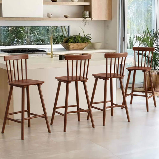 24 Wood Counter Stools Bar Stools With Slat Back