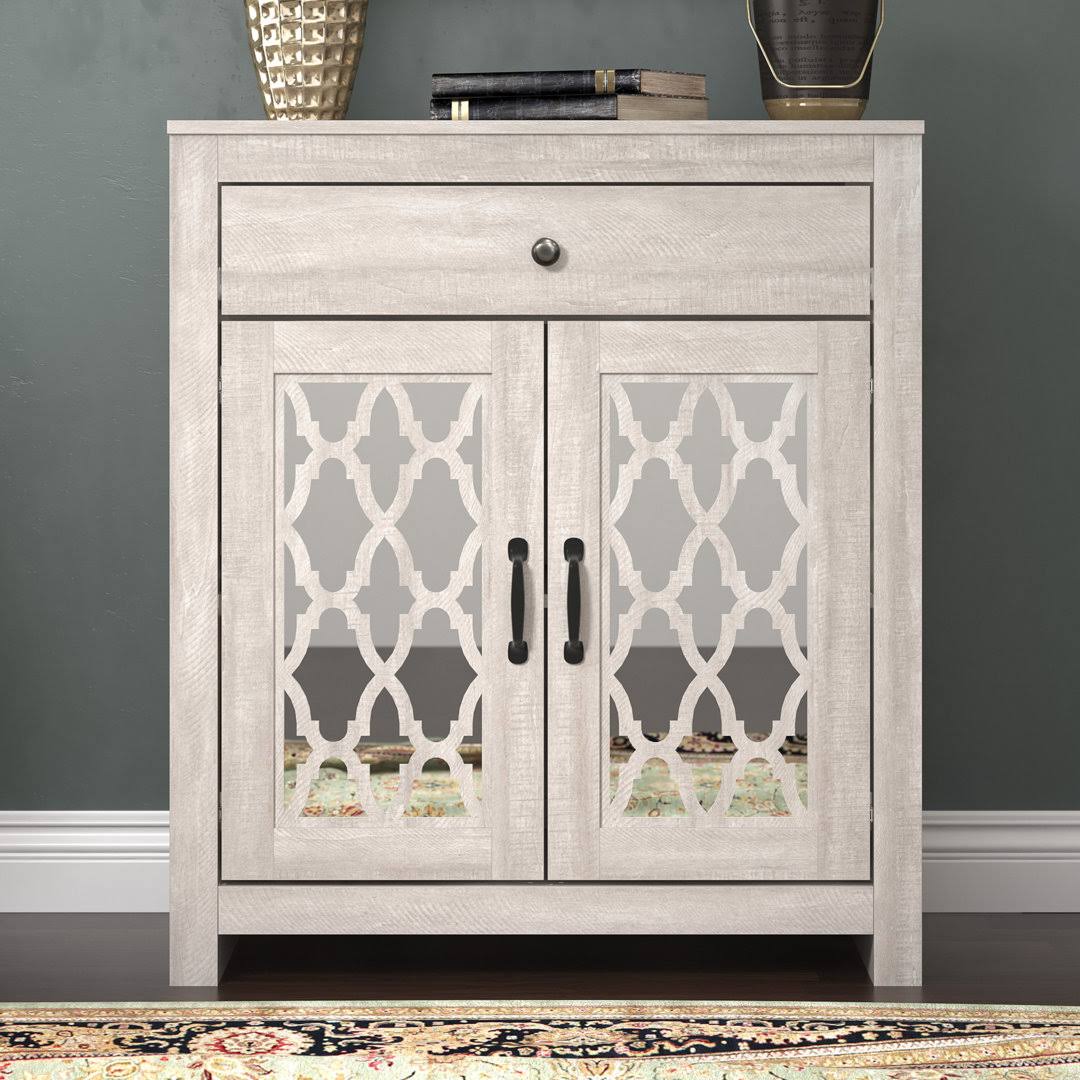 29.3 Tall 2 Door Mirrored Accent Cabinet