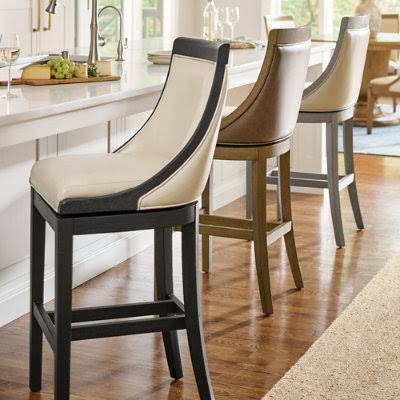 Swivel Bar & Counter Stool - Gray Wash/Pebble/Counter Height, Gray Wash, Counter Height (26 Seat) - Grandin Road