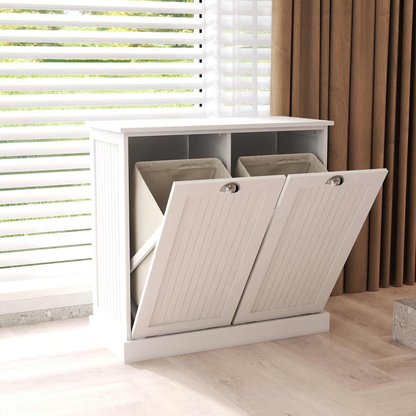 Tilt-Out Laundry Sorter Cabinet