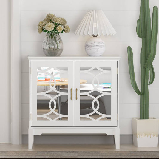 39 Tall 2 Door Mirrored Accent Cabinet