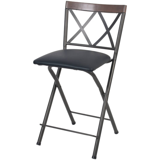 24 Folding Metal Counter Height Barstool Gunmetal