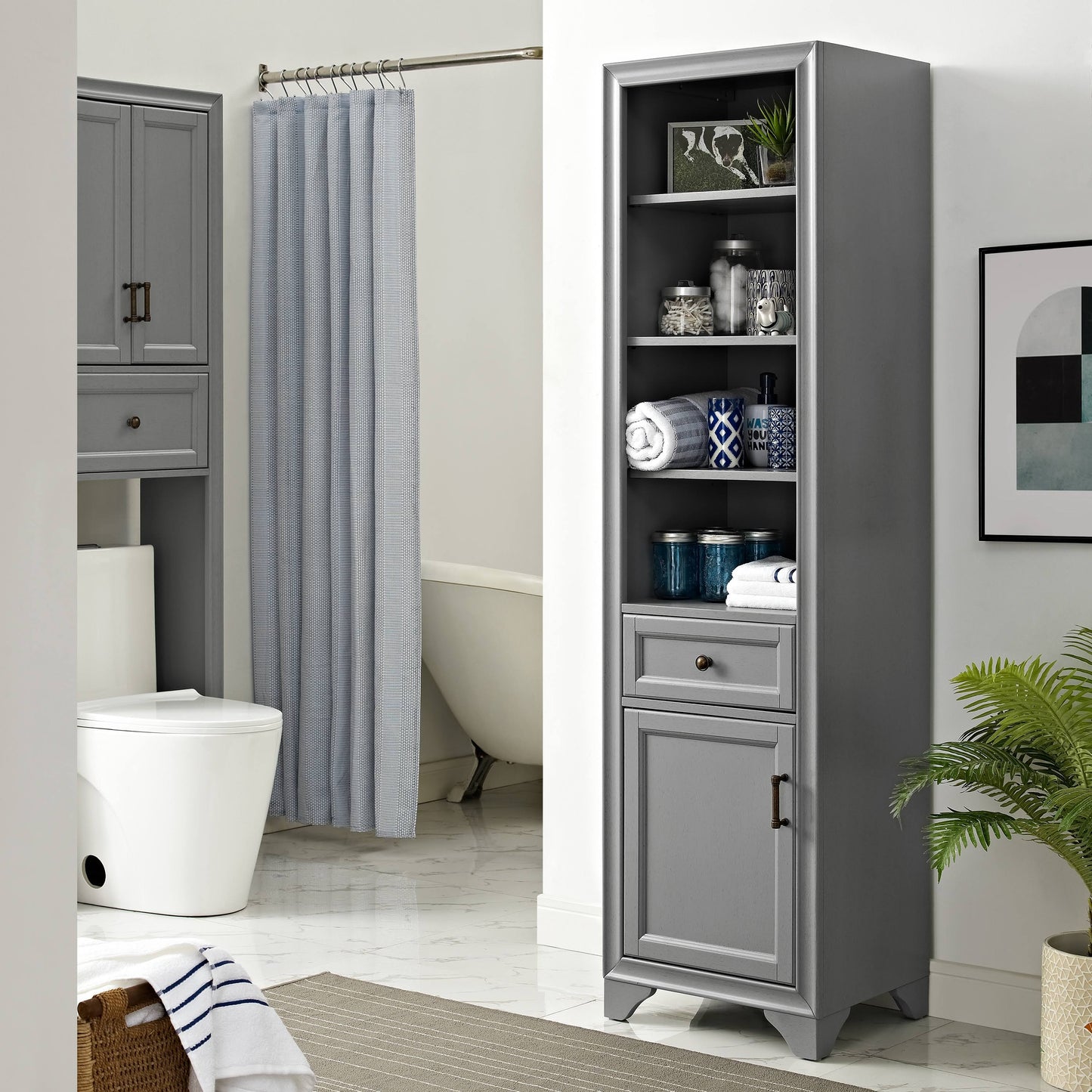 Tara Linen Cabinet, Gray By Ashley