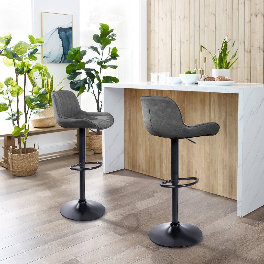 Swivel Adjustable Height Bar Stool  Upholstery