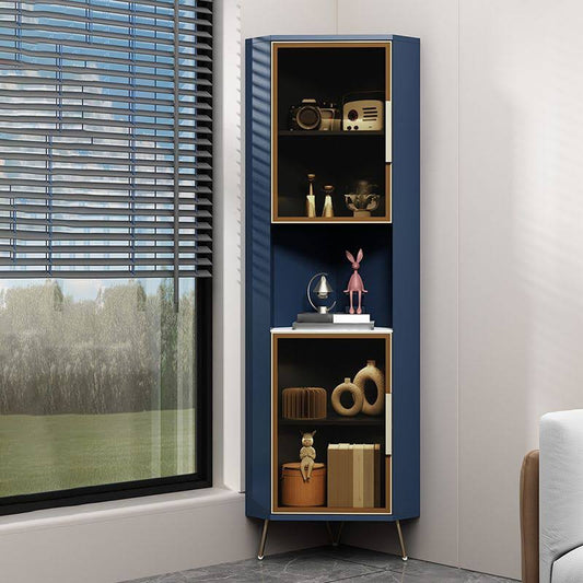 15.74 Wide Wood Corner Accent Cabinet With 2 Door Contemporary Side Cabinet - Blue 16l X 16w X 69h