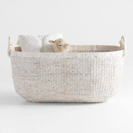 Washed Wicker Extra Large Floor Bin By Leanne Ford - Crate & Kids