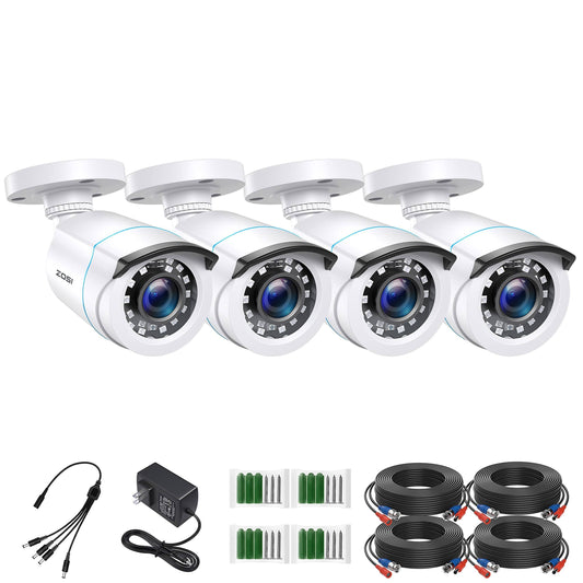 4 Pack 2mp 1080p Hd-Tvi Home Security Camera Outdoor Indoor 1920tvl 80ft Night Vision