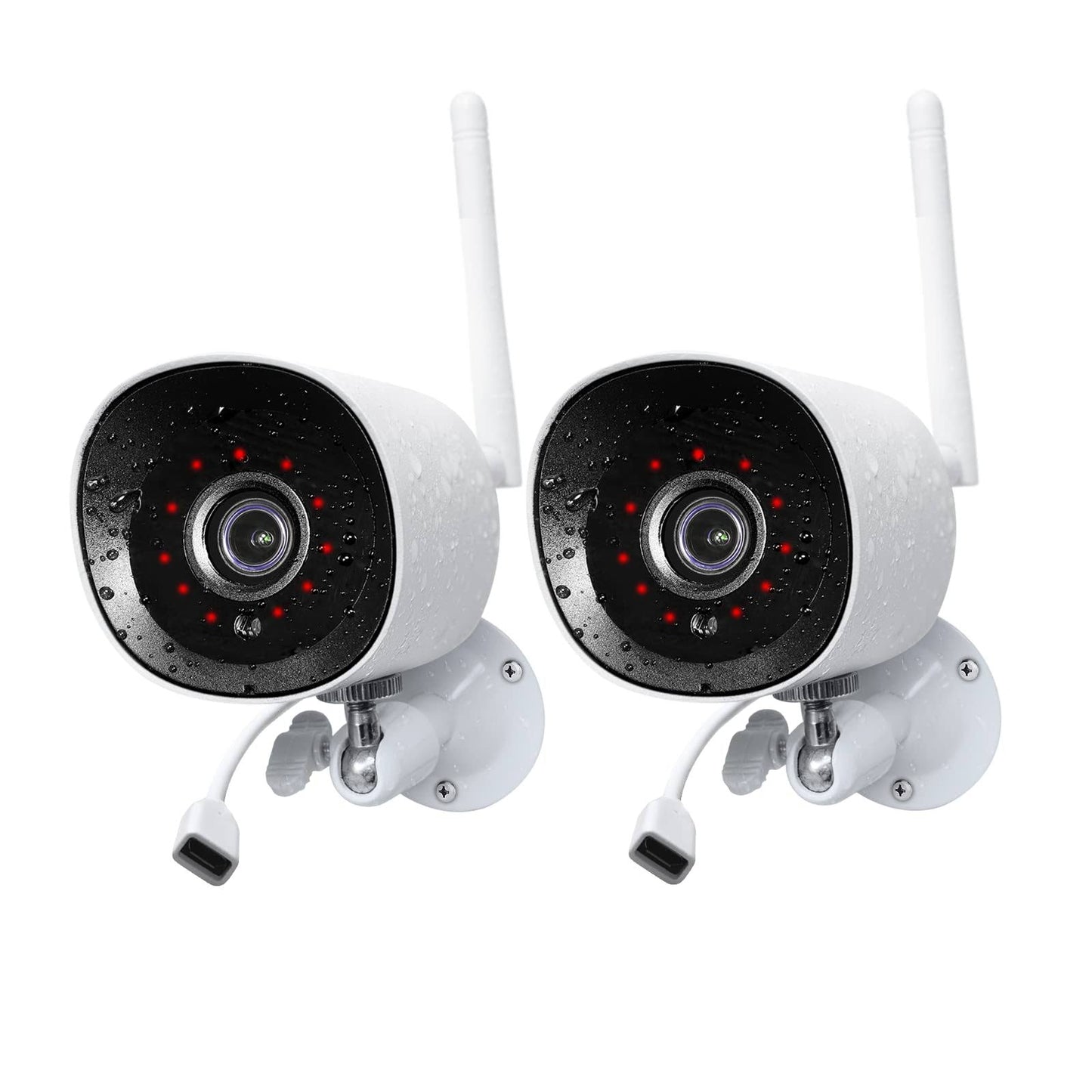 2pack Security Cameras Outdoor Wireless, 2k Surveillance Camera With Night Vision, Motion Detection, Ip66 Waterproof, Cloud Storage, 24/7 Recordings