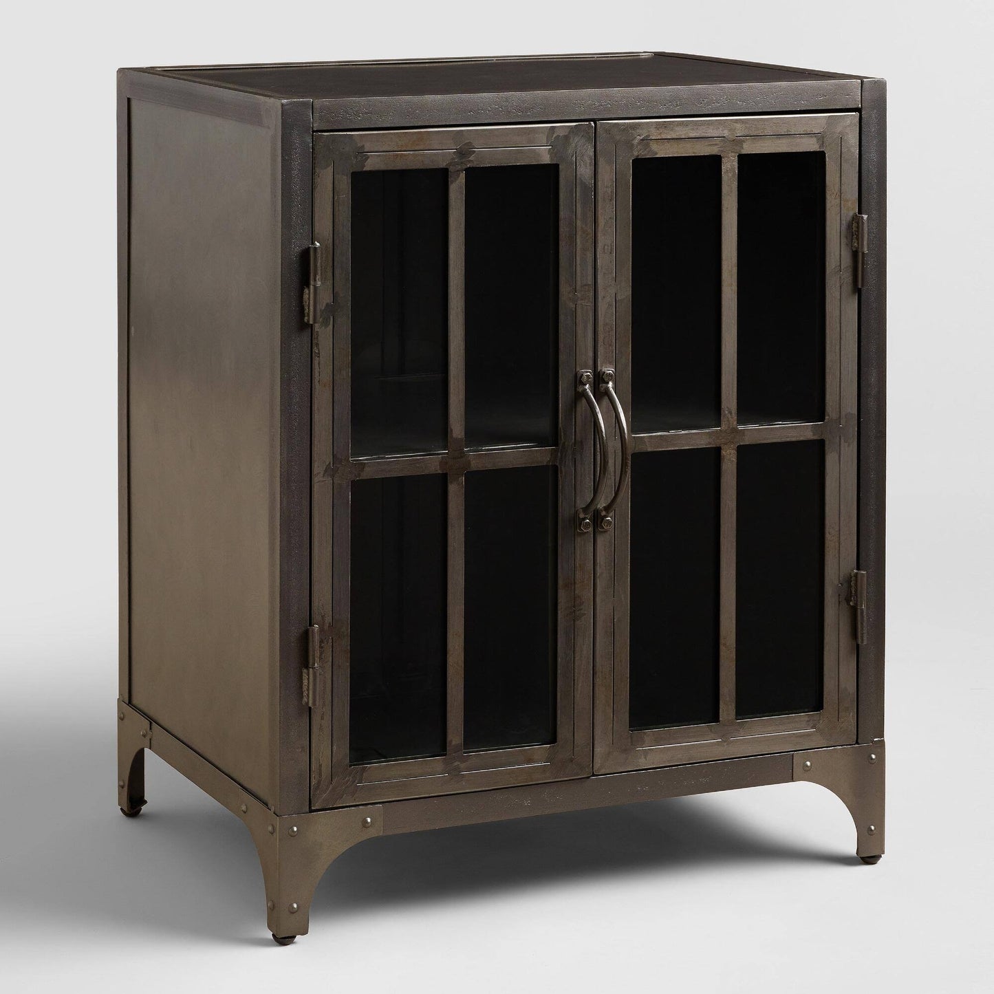 Virgil Metal And Glass Storage Cabinet