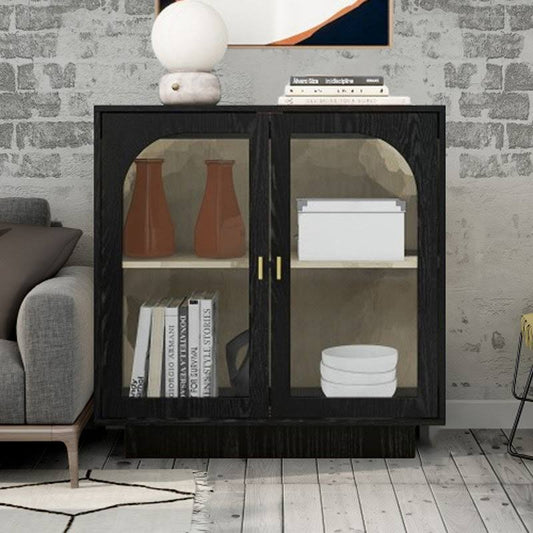 2 Glass Door Storage Cabinet