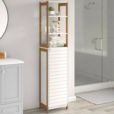 14.5 W X 68 H X 12.8 D Free-Standing Linen Cabinet George Oliver