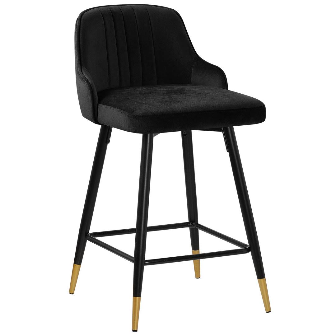 Velvet Upholstered Counter & Bar Stool Everly Quinn Upholstery