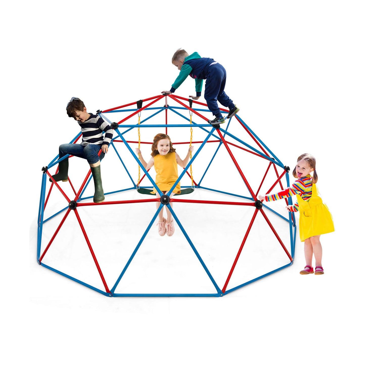 10 Ft. Dome Climber With Swing & 800 Lbs Load Capacity Multi