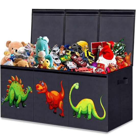 Toy Box Chest For Boys, Collapsible Sturdy Storage Bins With Lids, Large Kids Toy Box Chest Storage Organizer For Boys,Girls, Nursery Room,