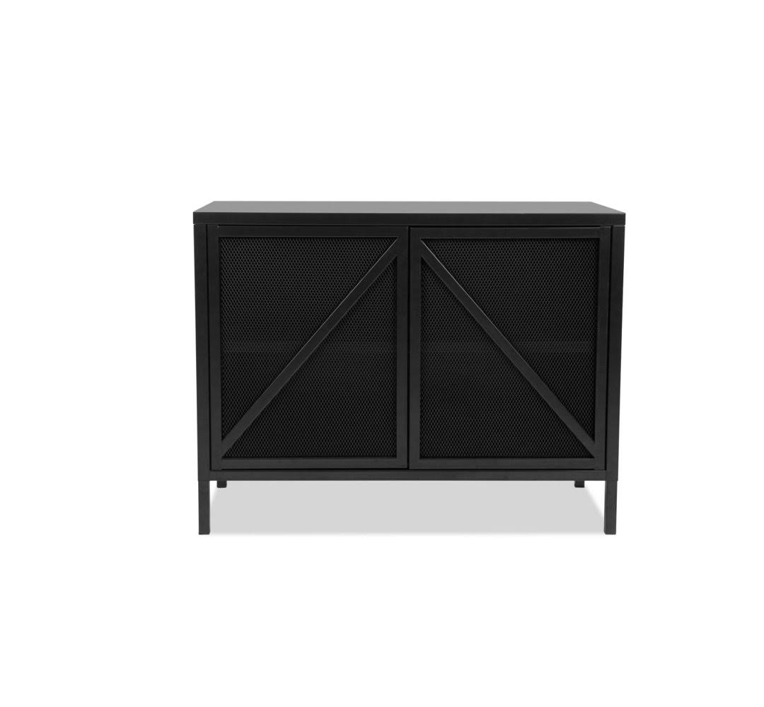 2 - Shelf Storage Cabinet Color: Black Sand