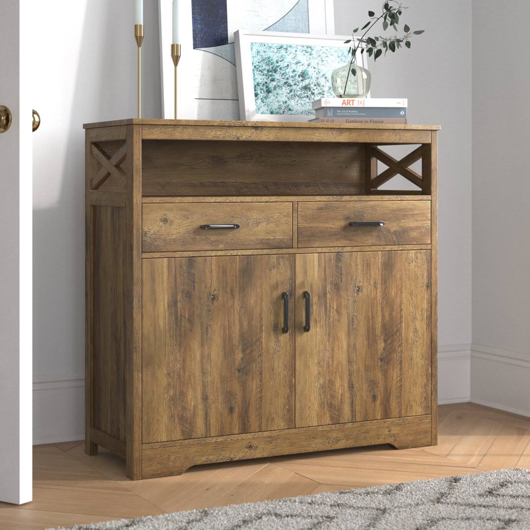 Wick 37.48 Tall 2-Door 2-Drawers Accent Cabinet