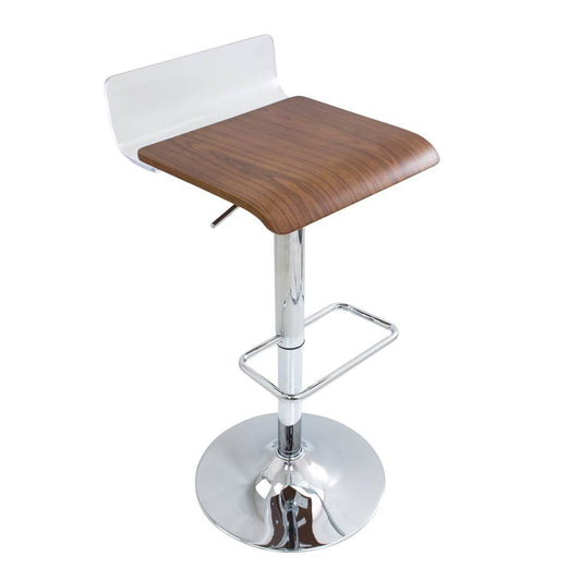 Tregre Adjustable Height Swivel Bar Stool Upholstery: Clear/Grey