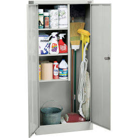 Value Line Janitorial Cabinet, 30w X 18d X 66h, Assembled, Dove Gray