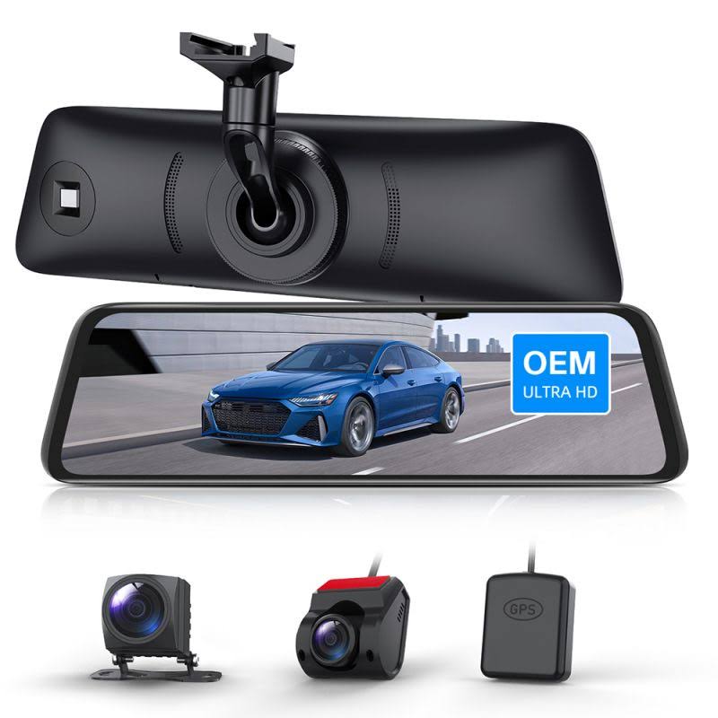 T9pro Oem Rear View Mirror Camera With Detached Front Lens, 9.35 Full Laminated Touch Screen Mirror Dash Cam Front And Rear With No Glare