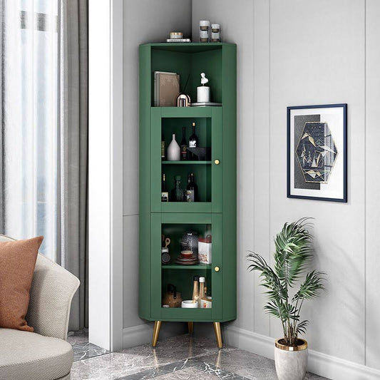 15.74 L X 15.74 W Wood Accent Cabinet With 2 Doors Contemporary Corner Side Cabinet - Green 16l X 16w X 69h