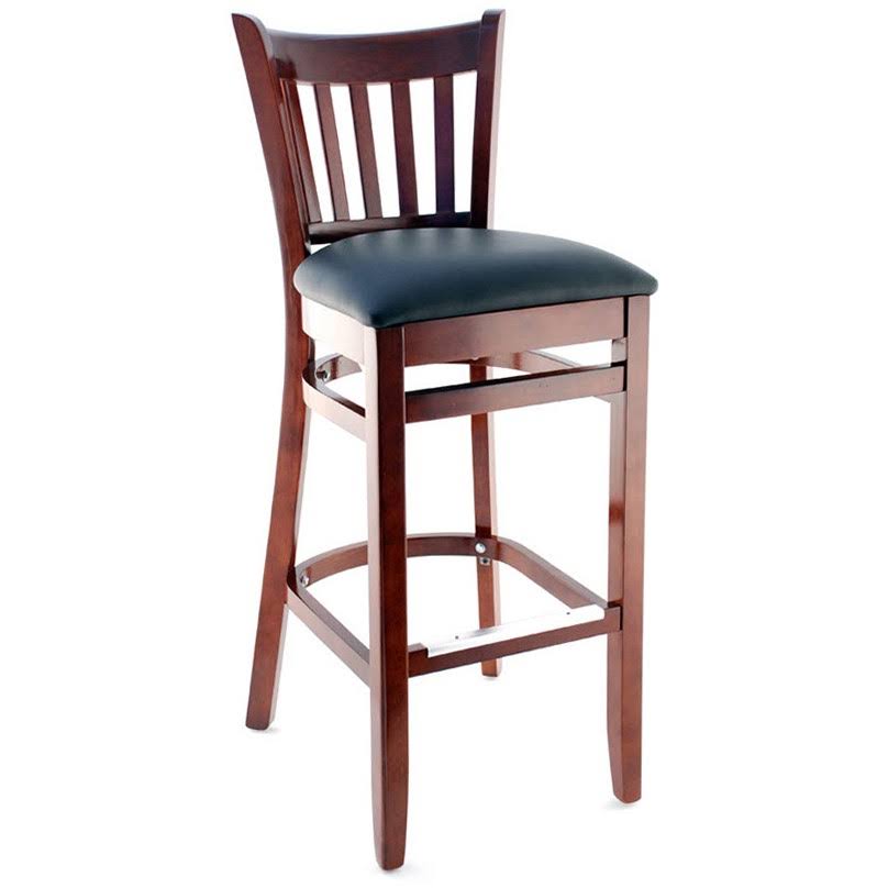 Us Made Vertical Slat Wood Restaurant Bar Stool